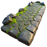 impressive artistic Cobblestone Path with Grass 3D Model Texture original png