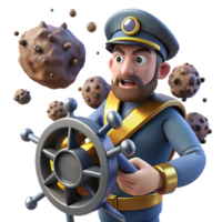 magnificent creative Captain Navigates Asteroid Field of Chocolate Rocks high resolution png
