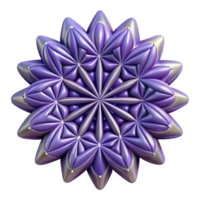 wonderful rustic Abstract Purple Geometric Mandala 3D Render high quality png