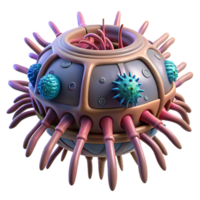 elegant traditional Microbial Structure A 3D Model of a Complex Virus genuine png
