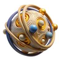 Abstract 3D Sphere Orbits, Rings, and Geometric Patterns png