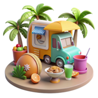 stunning abstract Tropical Food Truck Summer Treats Refreshments premium png