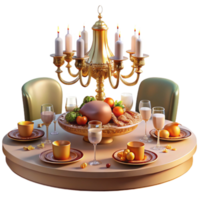 Elegant Festive Table Setting with Candelabra png
