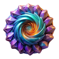 Abstract Spiral 3D Render of Colorful Swirling Geometric Form png