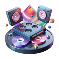 serene minimalist Retro Tech Audio Visual Media authentic png