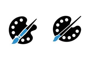 Artistic Paintbrush and Palette Icon for Websites and Apps, Paintbrush and palette symbol, Artistic tools icon, Digital art icon, Art equipment vector