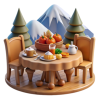 Autumn Mountaintop Table Setting A Harvest Feast png