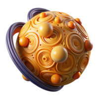 Abstract Sphere 3D Render of Swirling Circular Patterns and Spheres png