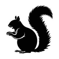 A stylized, cartoon-like silhouette of a squirrel. vector