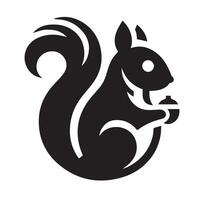stylized silhouette of a squirrel against a plain white background. vector