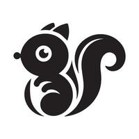 A bold, stylized silhouette of a squirrel against a plain white background. vector