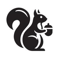 stylized silhouette of a squirrel is featured within a circular frame. vector
