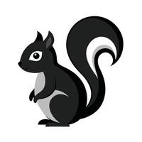 Stylish Black Silhouette of a Squirrel in a Circle A simple, stylized, black silhouette of a squirrel positioned within a circular frame. vector