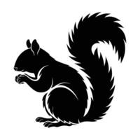 Simple Black Silhouette of a Squirrel vector