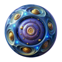 serene abstract Abstract 3D Sphere Fractal Geometry, Swirling Patterns, Ornate Design professional png