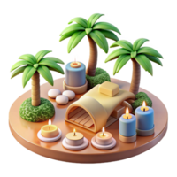 serene abstract Serene Spa Scene Candles, Palms, and Relaxation authentic png