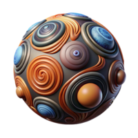 magnificent rustic Abstract 3D Sphere with Swirls and Circles high quality png