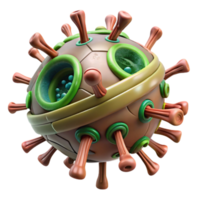 3D Virus Model Microscopic Pathogen Structure png