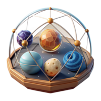 beautiful rustic Interconnected Planetary System A 3D Model authentic png