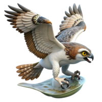 beautiful classic Osprey Bird 3D Model Detailed Wings, Feathered Flight 4K png
