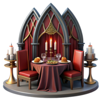 magnificent rustic Gothic Romantic Dinner Setting with Candles high resolution png