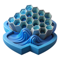 beautiful abstract Abstract Honeycomb Structure in Ocean Waves professional png