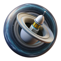 elegant abstract Spacecraft in Cosmic Ring Orbital Station Design professional png