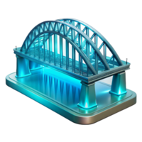 elegant rustic Arch Bridge Design 3D Model, Illuminated Structure detailed png