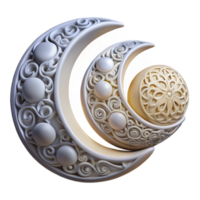 serene contemporary Crescent Moon Ornament Intricate 3D Design exclusive png