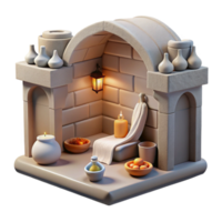 Serene Spa Niche 3D Render of Relaxing Sanctuary png