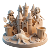impressive creative Sandcastle Playset with Mermaids and Fish premium png