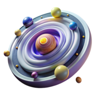 impressive classic Abstract Cosmic Orb 3D Render of Planetary System high resolution png