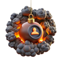 serene abstract Data Privacy Bomb Exploding User Data Risks 4K png