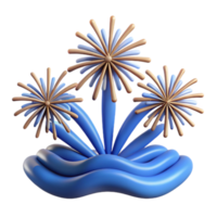beautiful contemporary Festive Fireworks 3D Render Celebration Design exclusive png