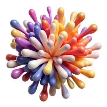 Abstract Colorful 3D Render of Exploding Paint png
