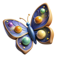wonderful rustic Cosmic Butterfly 3D Render of Celestial Insect high resolution png