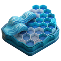 serene traditional Abstract Hexagon Wave Pattern, 3D Render detailed png