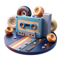 extraordinary modern Retro Cassette Tape Skate Wheels A Nostalgic 3D Render original png