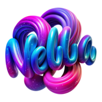 vibrant minimalist Cosmic Swirls 3D Galaxy Text Effect authentic png