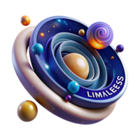 Abstract Cosmic Sphere 3D Render of Planets and Rings png