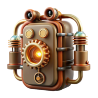 Steampunk Robot Gear-Driven Automaton Design png