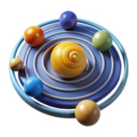 Colorful Planetary System Model Orbits, Planets, and Space png