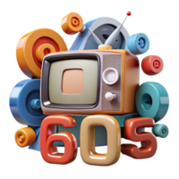 Retro 1960s Television Nostalgia Vintage TV Pop Culture png