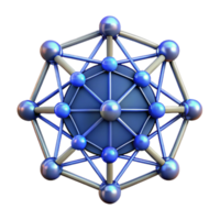 wonderful modern Complex Network Structure 3D Model of Interconnected Nodes detailed png