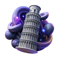 beautiful traditional Cosmic Tower Abstract Architecture in Space high resolution png