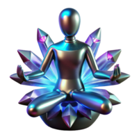 Serene Figure in Crystal Lotus A Meditation Visual png