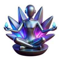 serene rustic Serene Figure in Lotus Pose with Glowing Petals genuine png