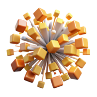 Abstract 3D Cube Burst Exploding Geometric Shapes png