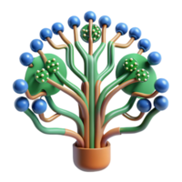 serene creative Abstract Tree Network Growth Visualization 4K png
