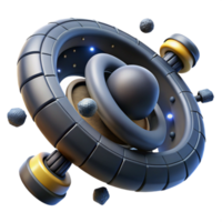Abstract 3D Spacecraft Rendering Futuristic Design png